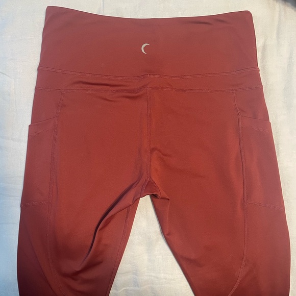 Zyia Burnt Rose Red Pocket Pocket Light n Tight Hi-rise 7/8 24" Leggings Sz 8-10 - Picture 4 of 5
